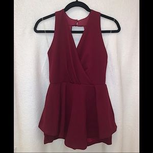 Purple Snow Dark Red Romper S